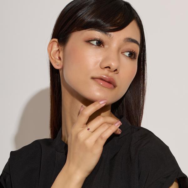 指輪 レディース  ルビー ダイヤモンド フリーリング チェーンリング