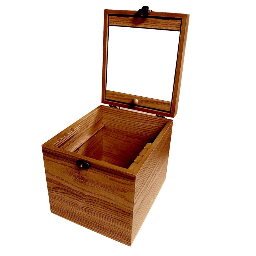 メイクボックス  鏡付き 木製