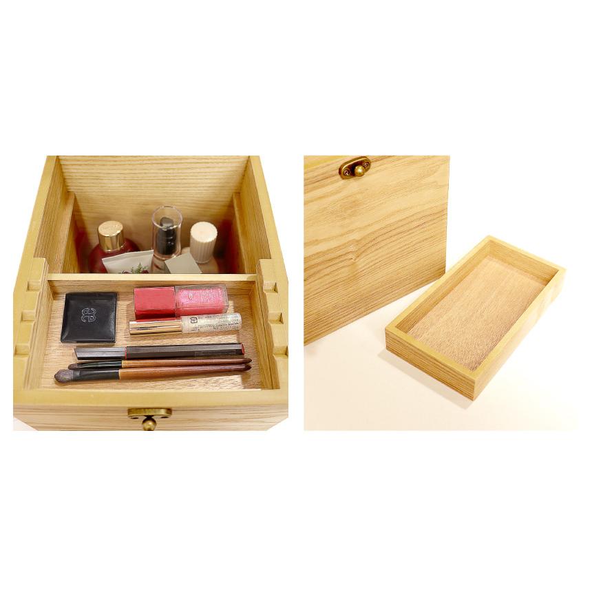 メイクボックス  鏡付き 木製