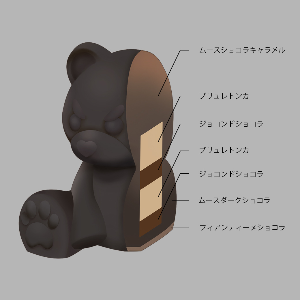 テディベアのムースケーキ（チョコレート&チーズ）