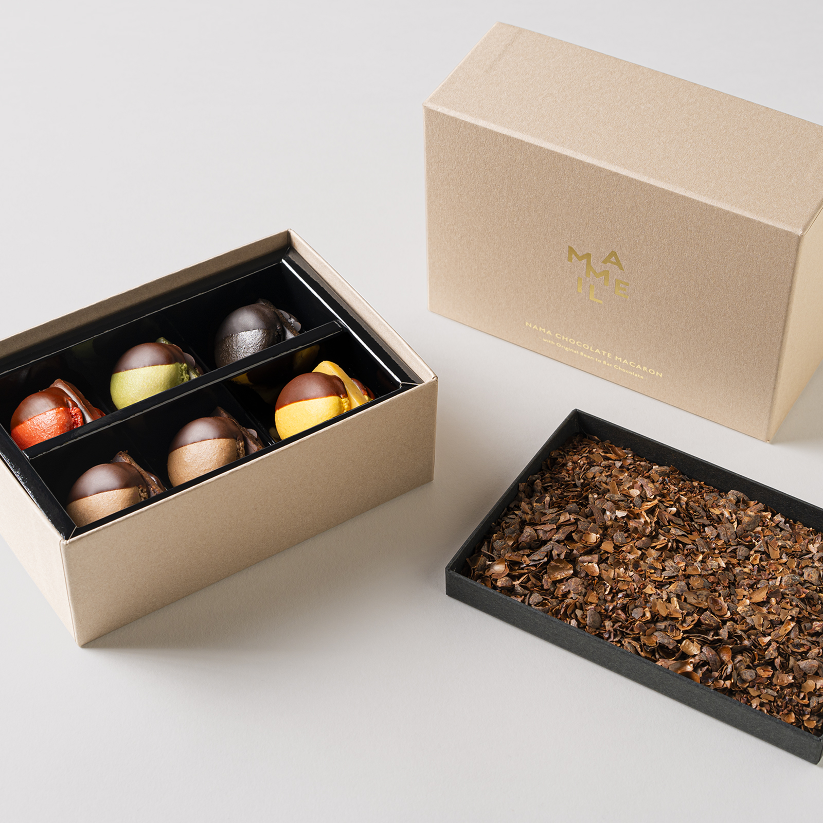 MAMEIL NAMA CHOCOLATE MACARON - Chocolate / Pistachio / Coffee / Bloodorange / Creme brulee -（6個入）