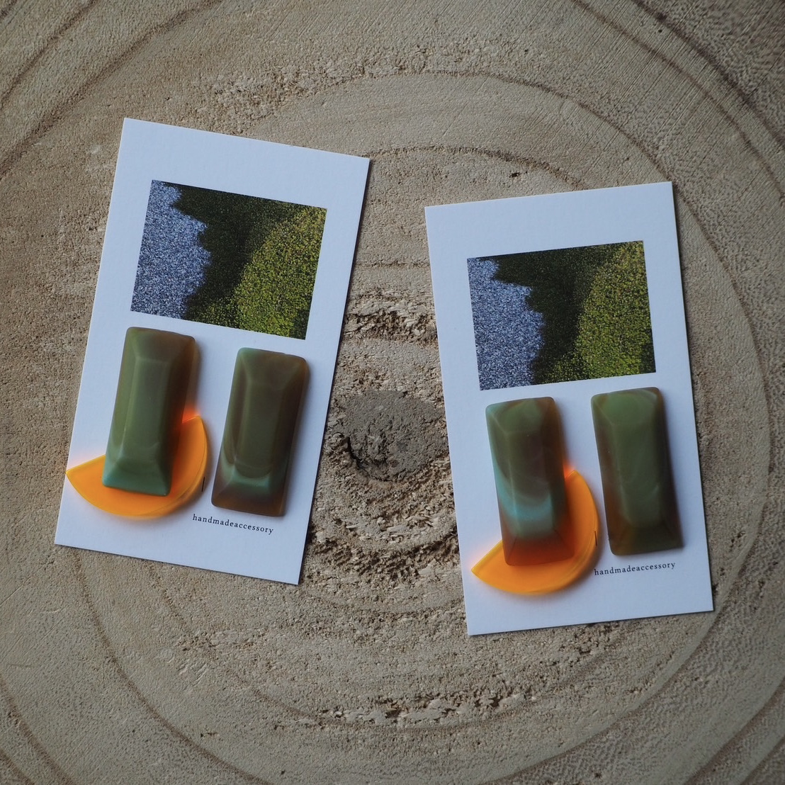 マーブル・マッドチョコレートミント イヤリング