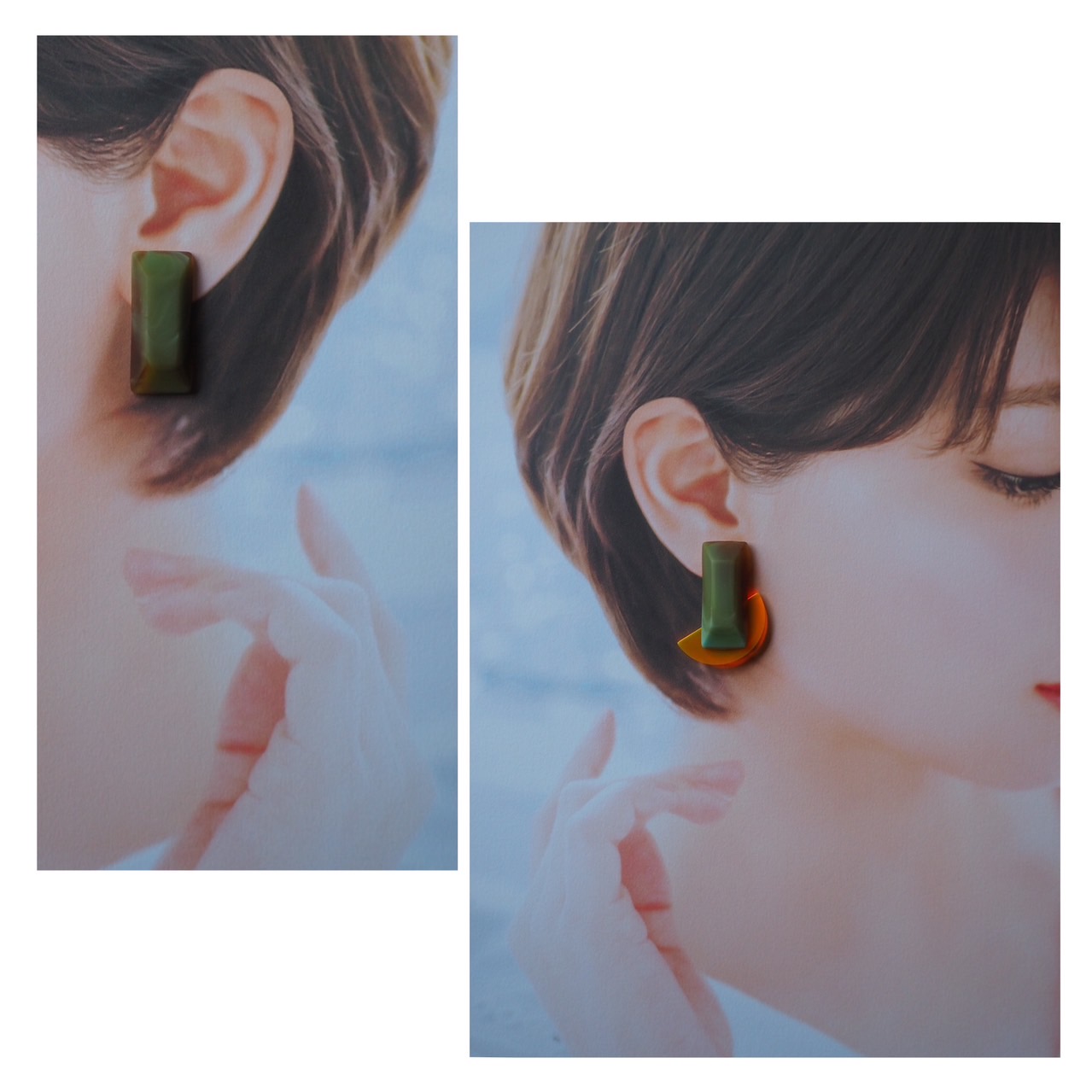 マーブル・マッドチョコレートミント イヤリング