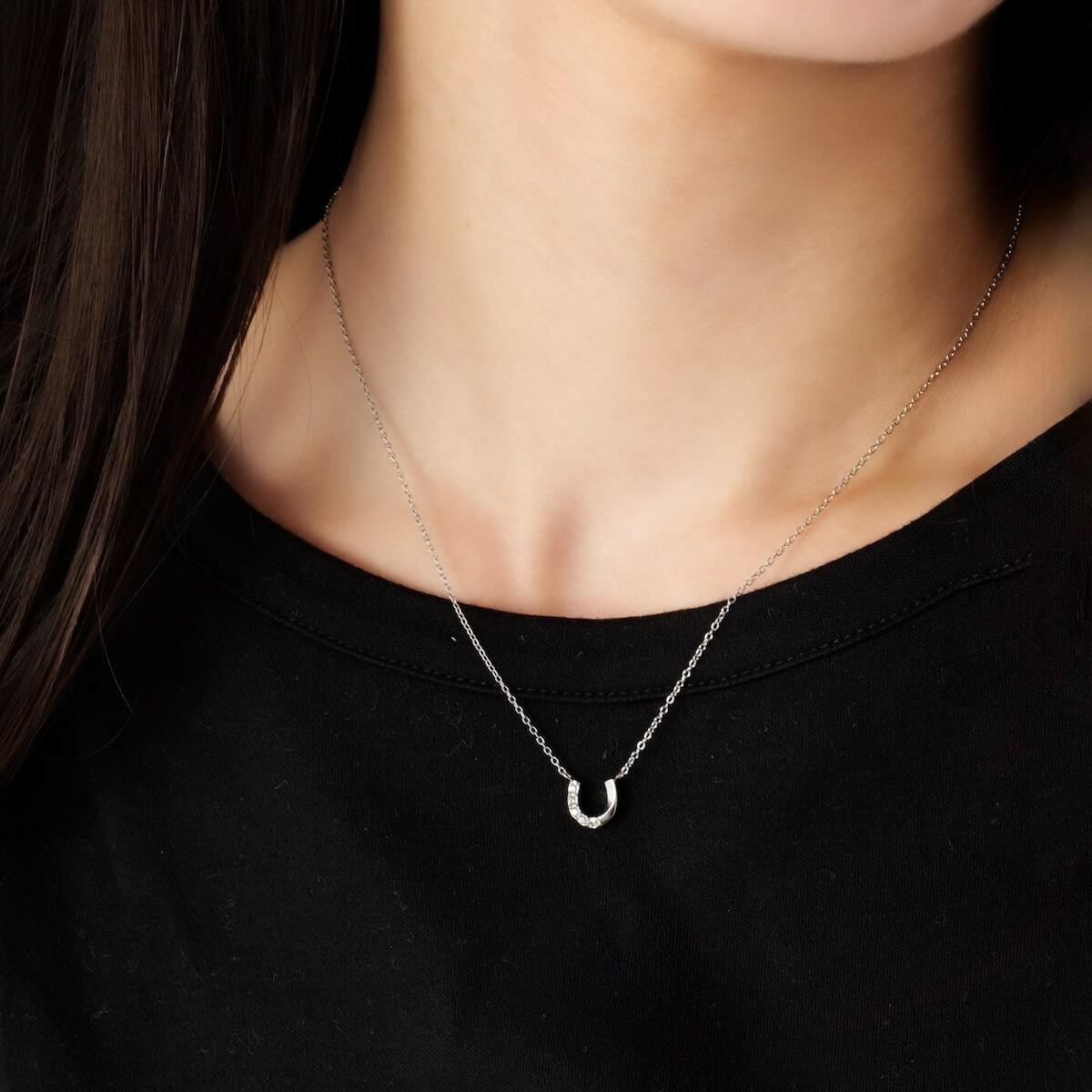 【ギフトBOX入】Mini Horseshoe Necklace（ゴールド/シルバー）