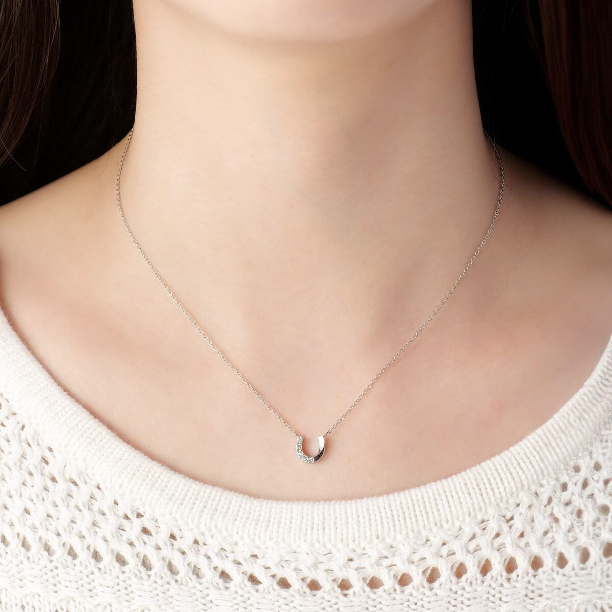 【ギフトBOX入】Mini Horseshoe Necklace（ゴールド/シルバー）