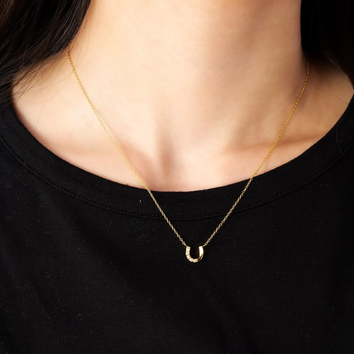 【ギフトBOX入】Mini Horseshoe Necklace（ゴールド/シルバー）