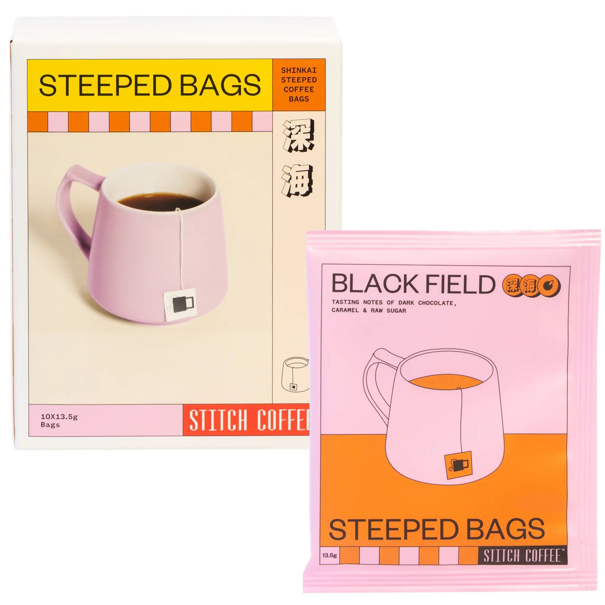 【お湯に浸すだけ！まろやかなコクの深煎りブレンドコーヒーバッグ10Pセット】 SHINKAI BLACK FIELD STEEPED COFFEE BAGS 10Packs BOX