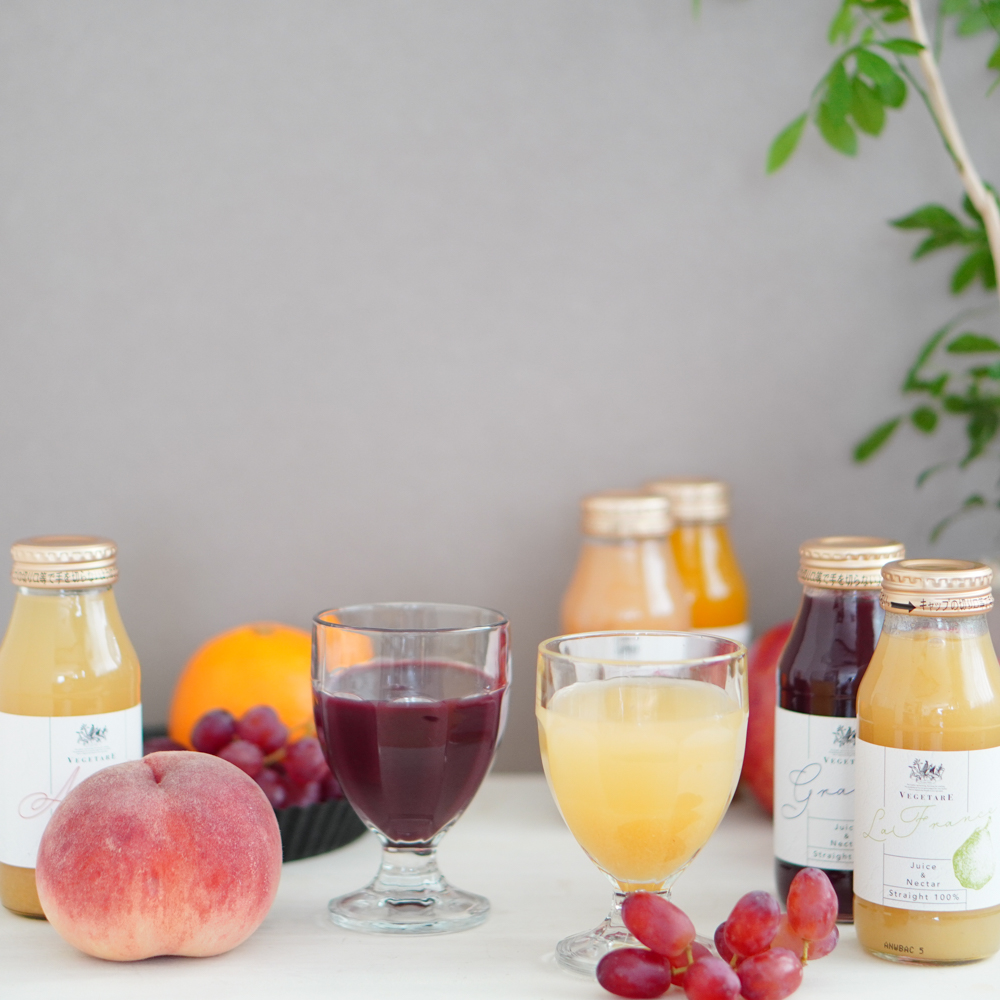 【出産内祝い・名入れ・無添加】国産果実100%ジュース＆ネクター5本セット（化粧箱入り）