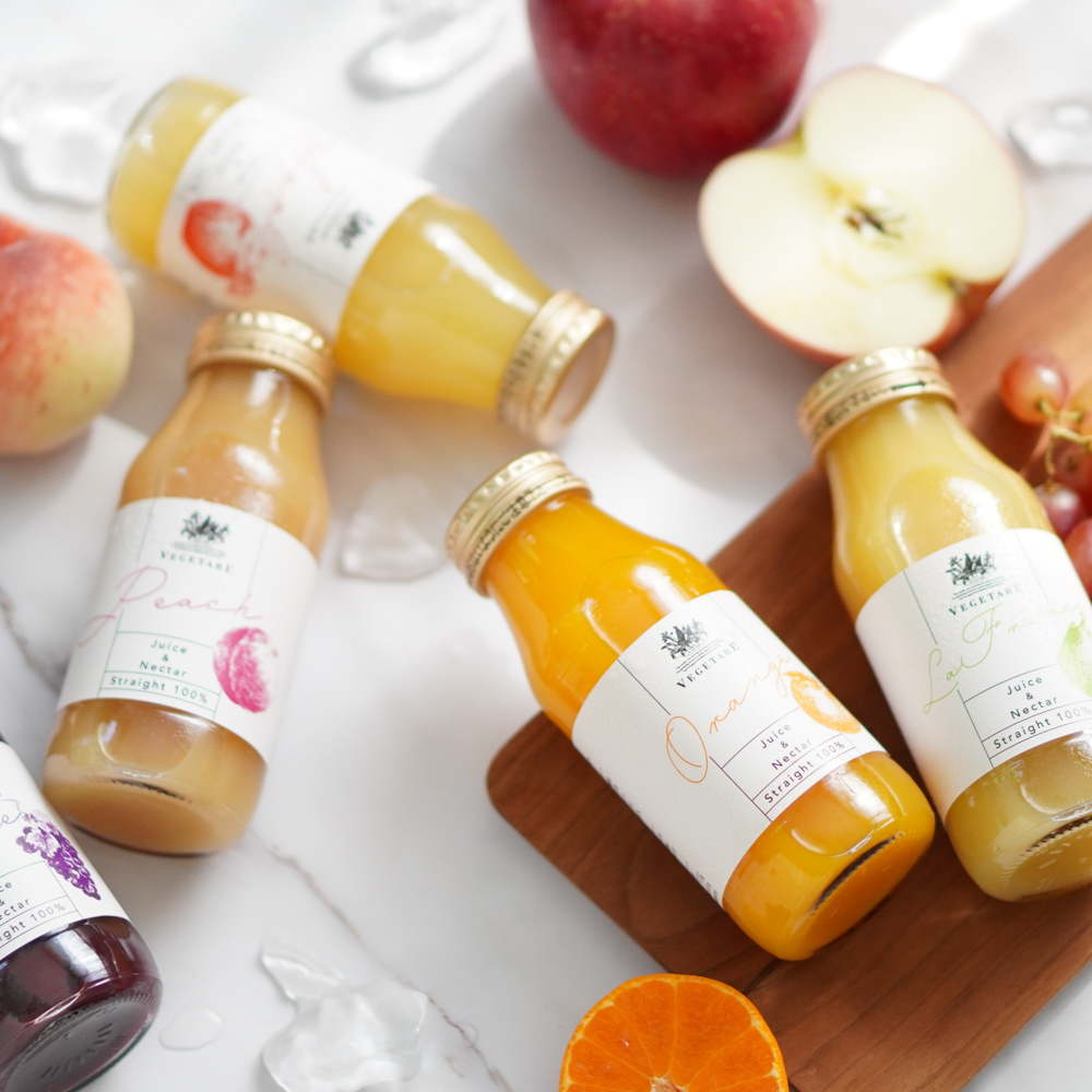 【出産内祝い・名入れ・無添加】国産果実100%ジュース＆ネクター5本セット（化粧箱入り）