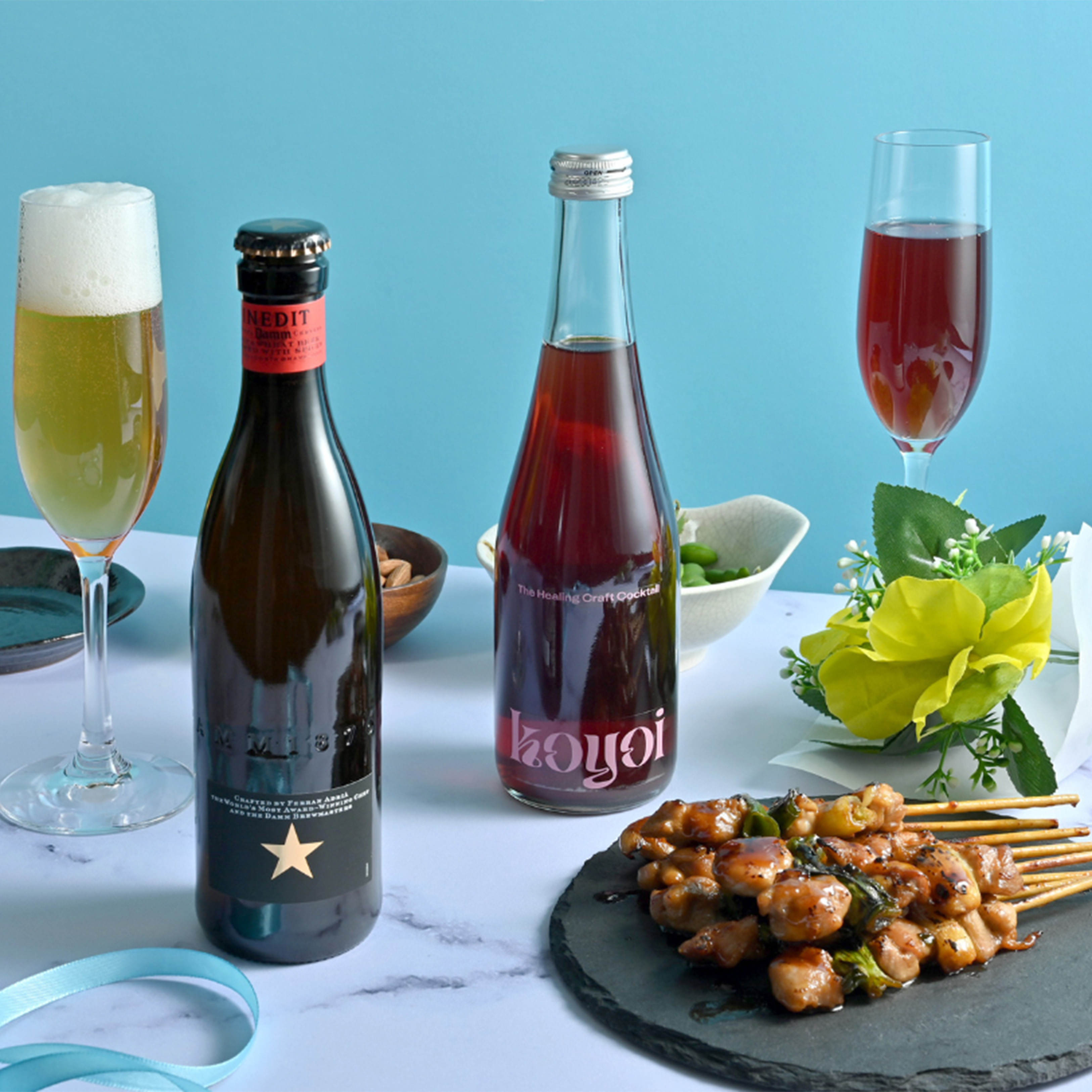 ミシュラン愛⽤のビールとフルーツスパークリングの飲み⽐べセット