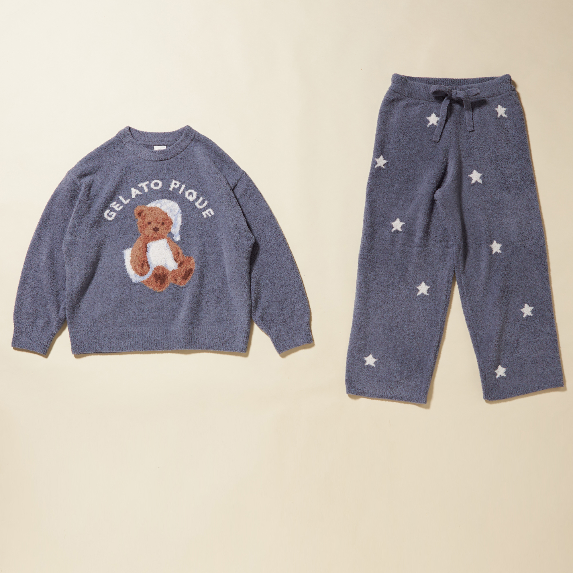 【WOMEN】GOOD NIGHT BEAR JQDプルオーバー&スターJQDロングパンツ