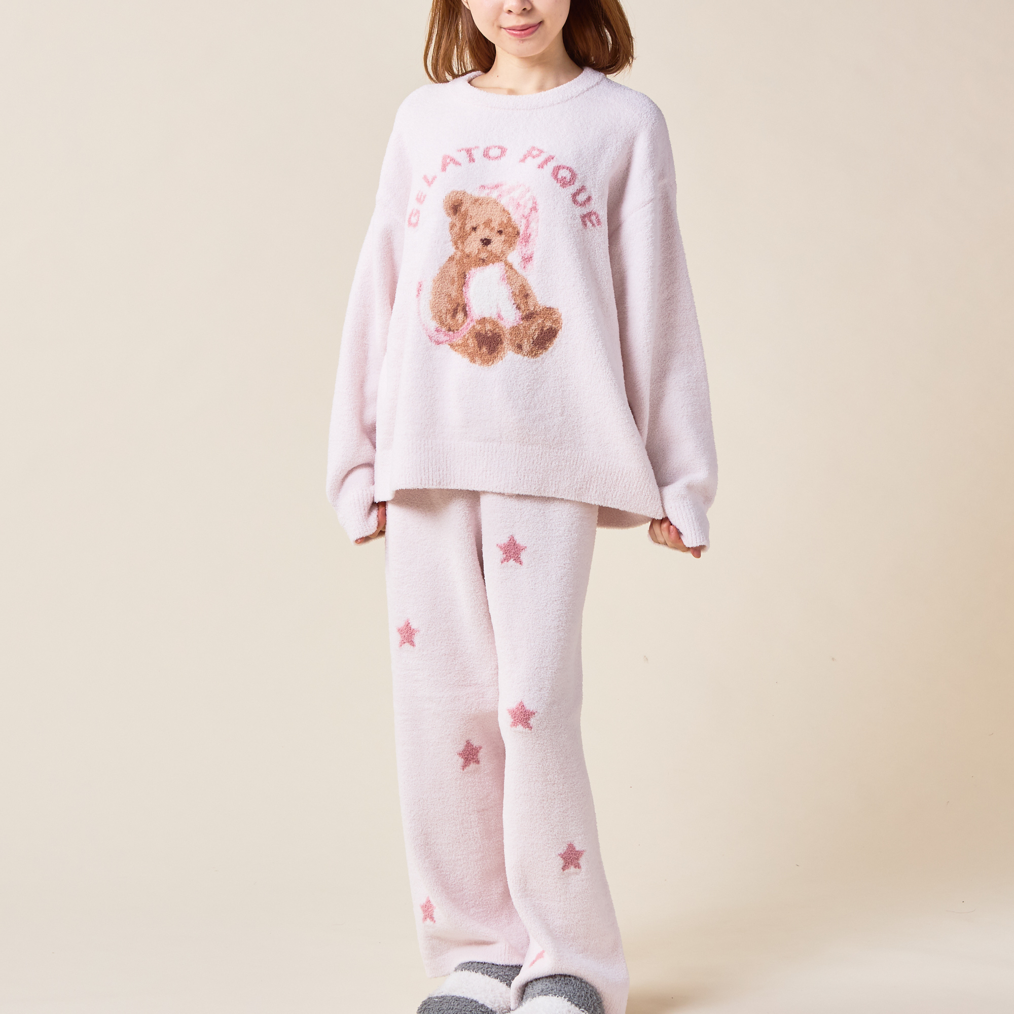 【WOMEN】GOOD NIGHT BEAR JQDプルオーバー&スターJQDロングパンツ