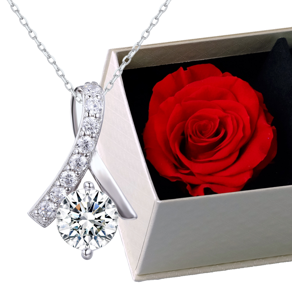 リボンスワロフスキーネックレス