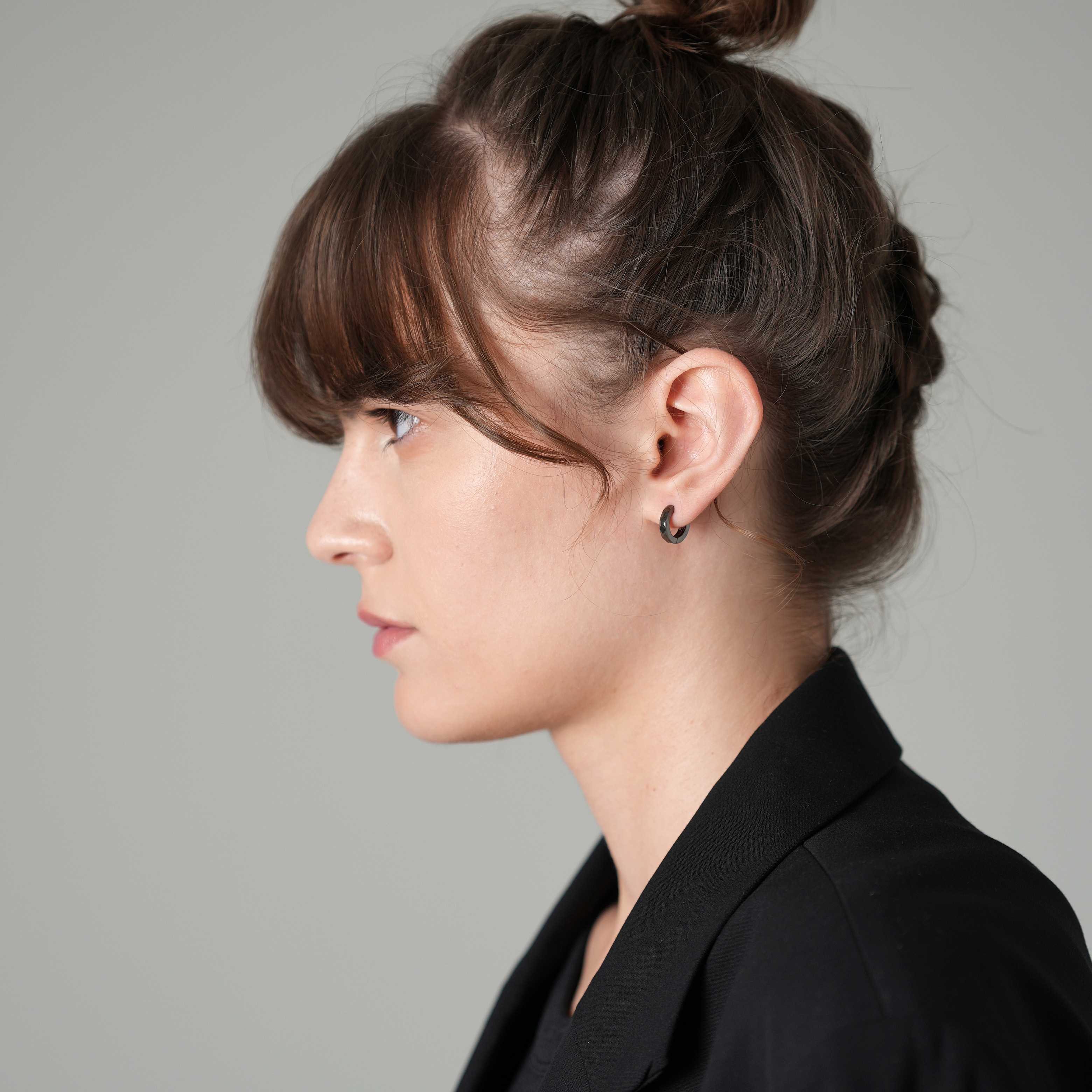 【選べる3色】カッティングフープピアス【片耳用／金属アレルギー対応】