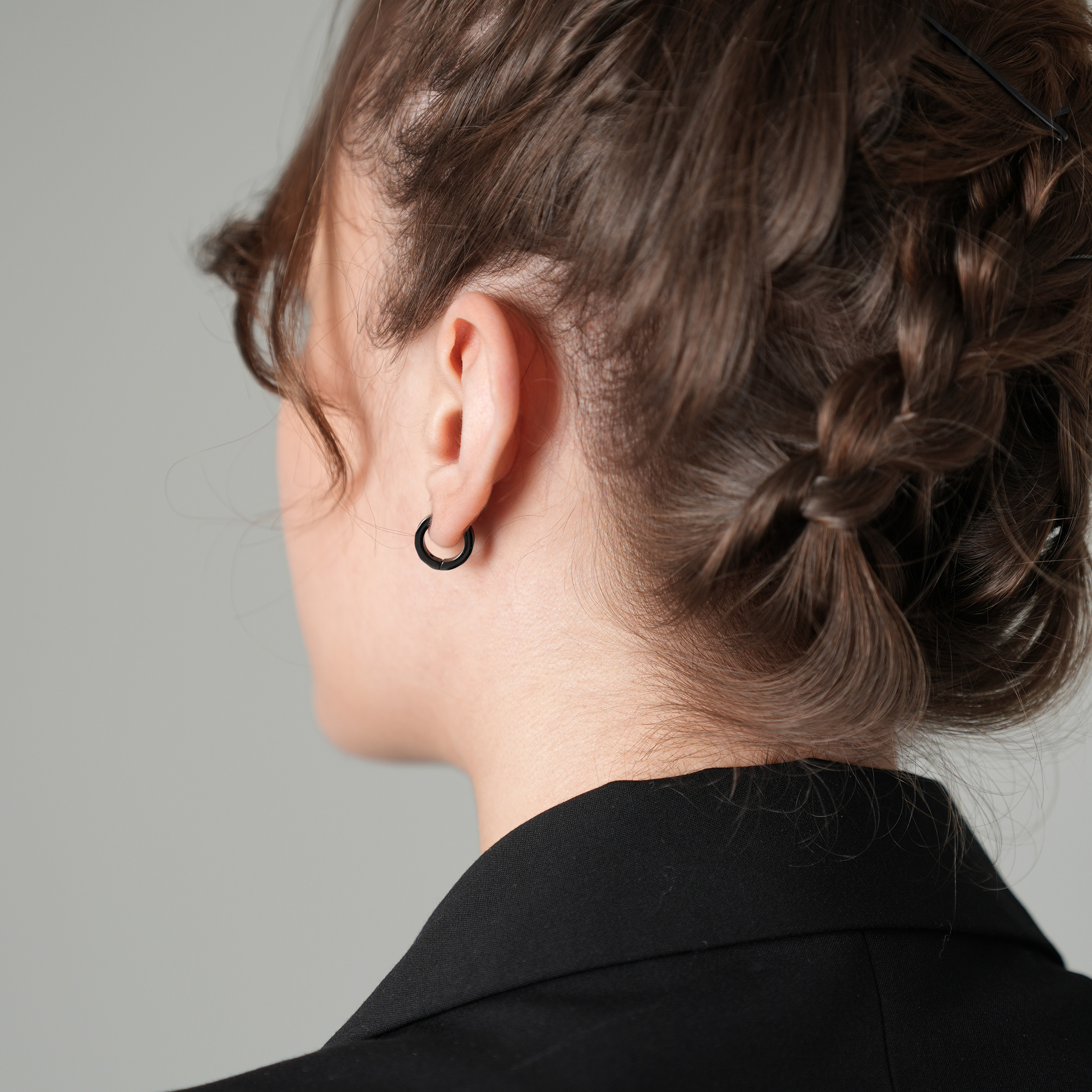 【選べる3色】カッティングフープピアス【片耳用／金属アレルギー対応】