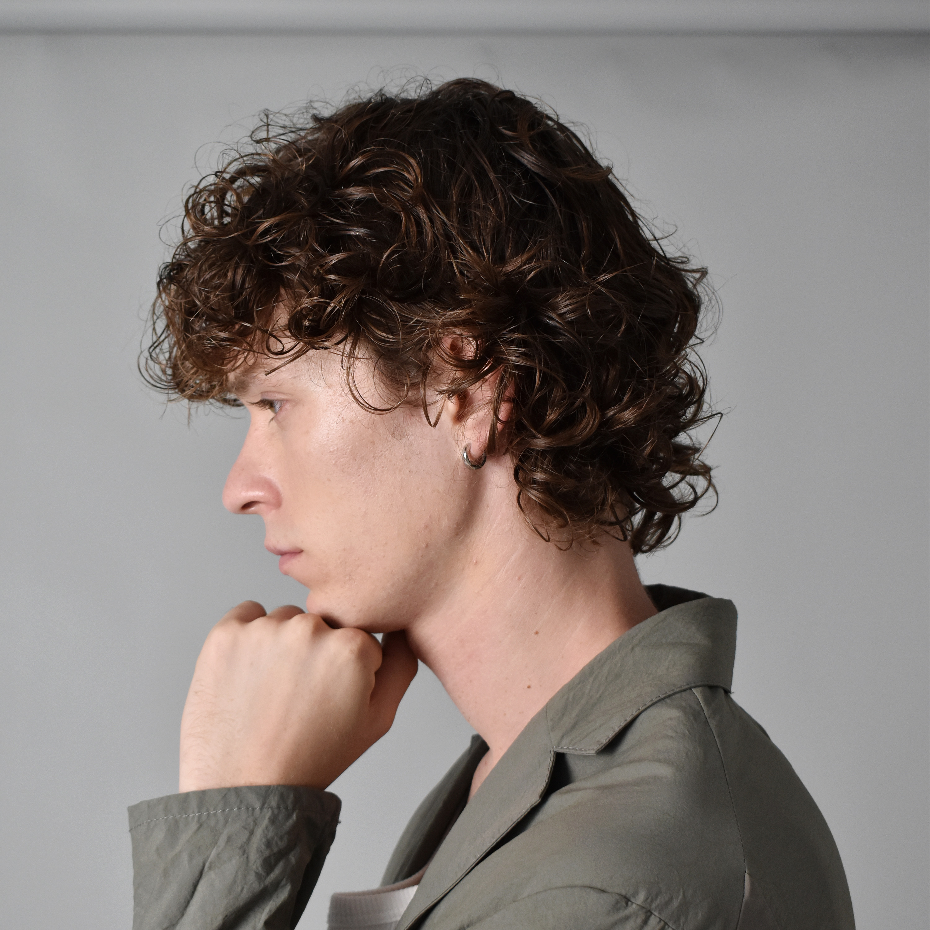 【選べる3色】カッティングフープピアス【片耳用／金属アレルギー対応】