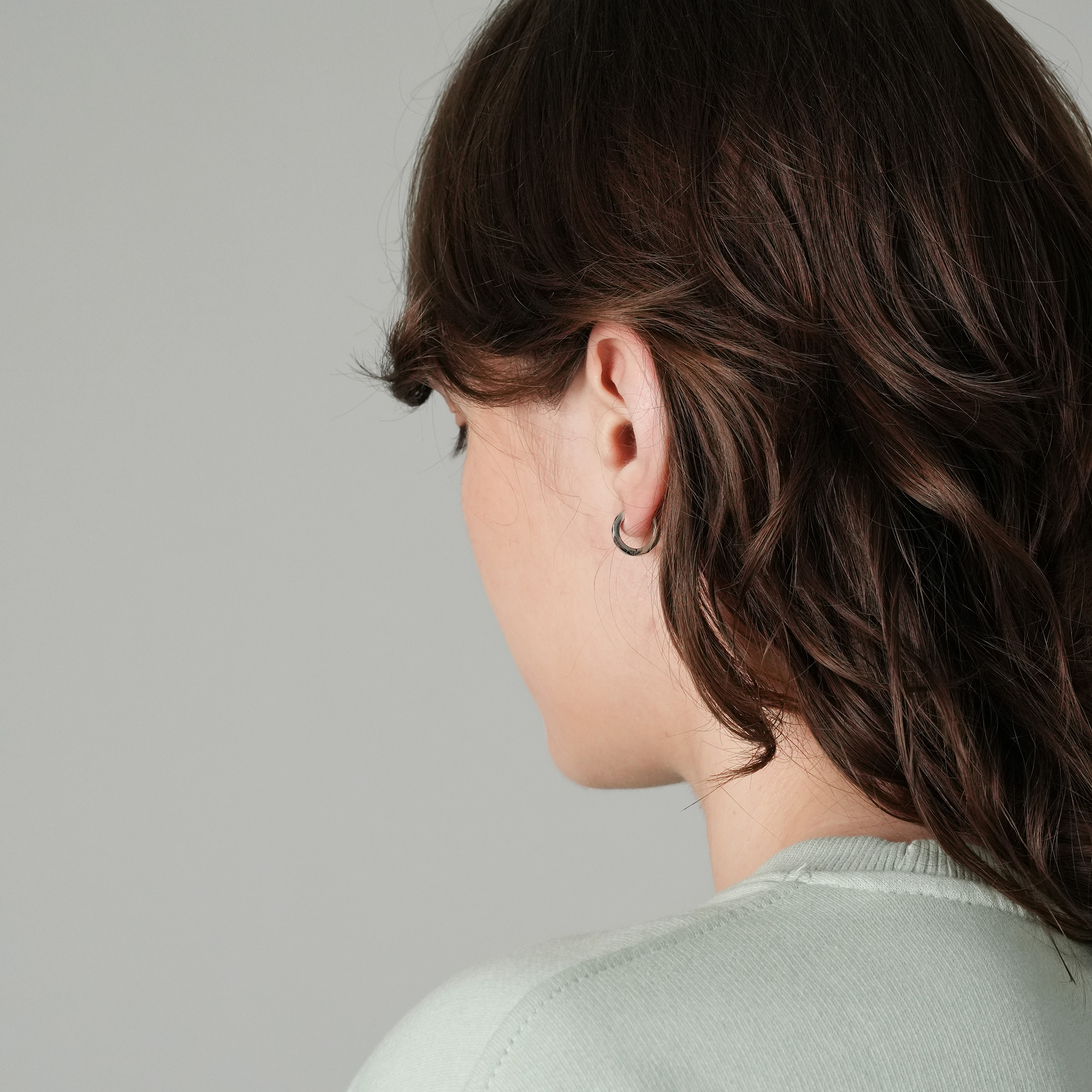 【選べる3色】カッティングフープピアス【片耳用／金属アレルギー対応】