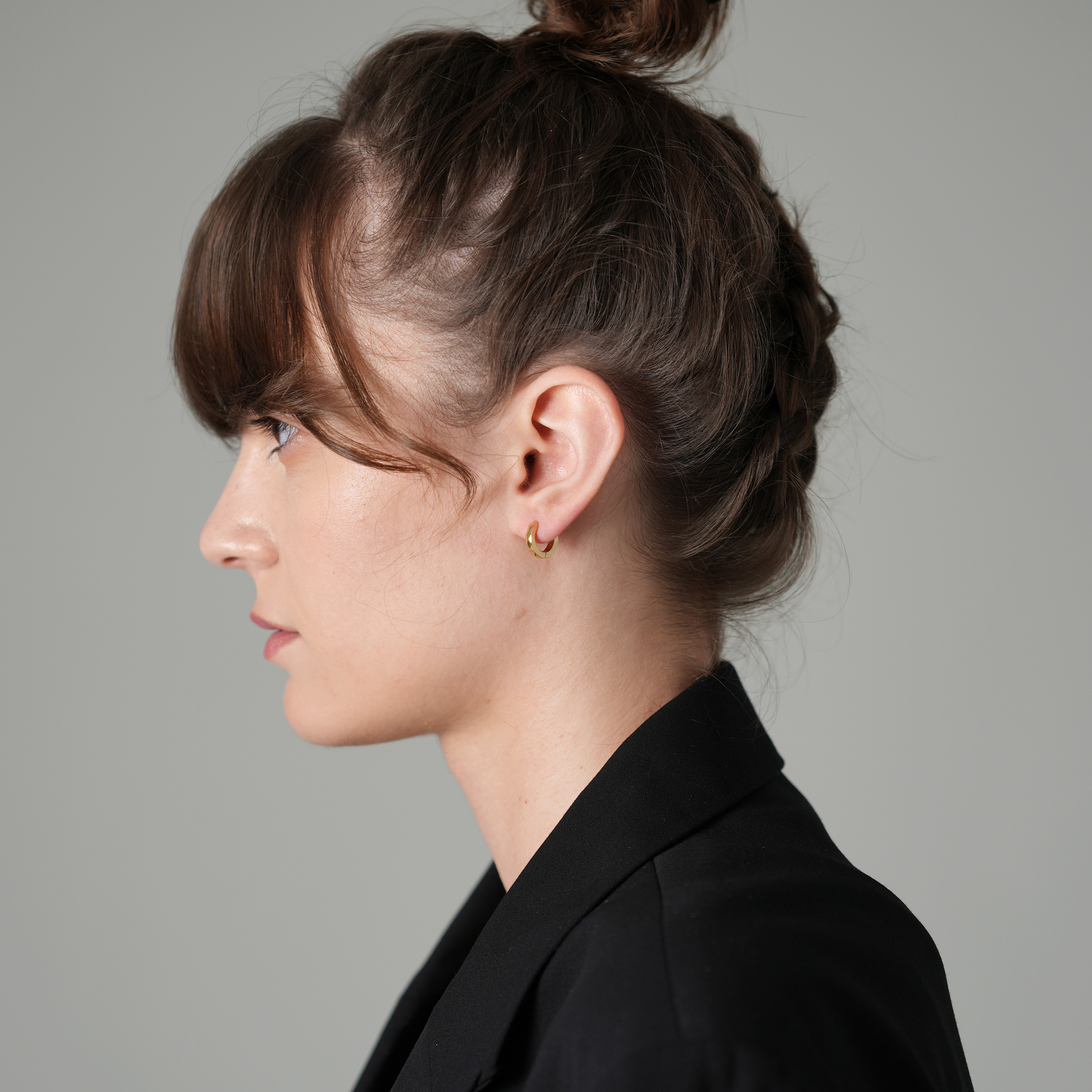 【選べる3色】カッティングフープピアス【片耳用／金属アレルギー対応】