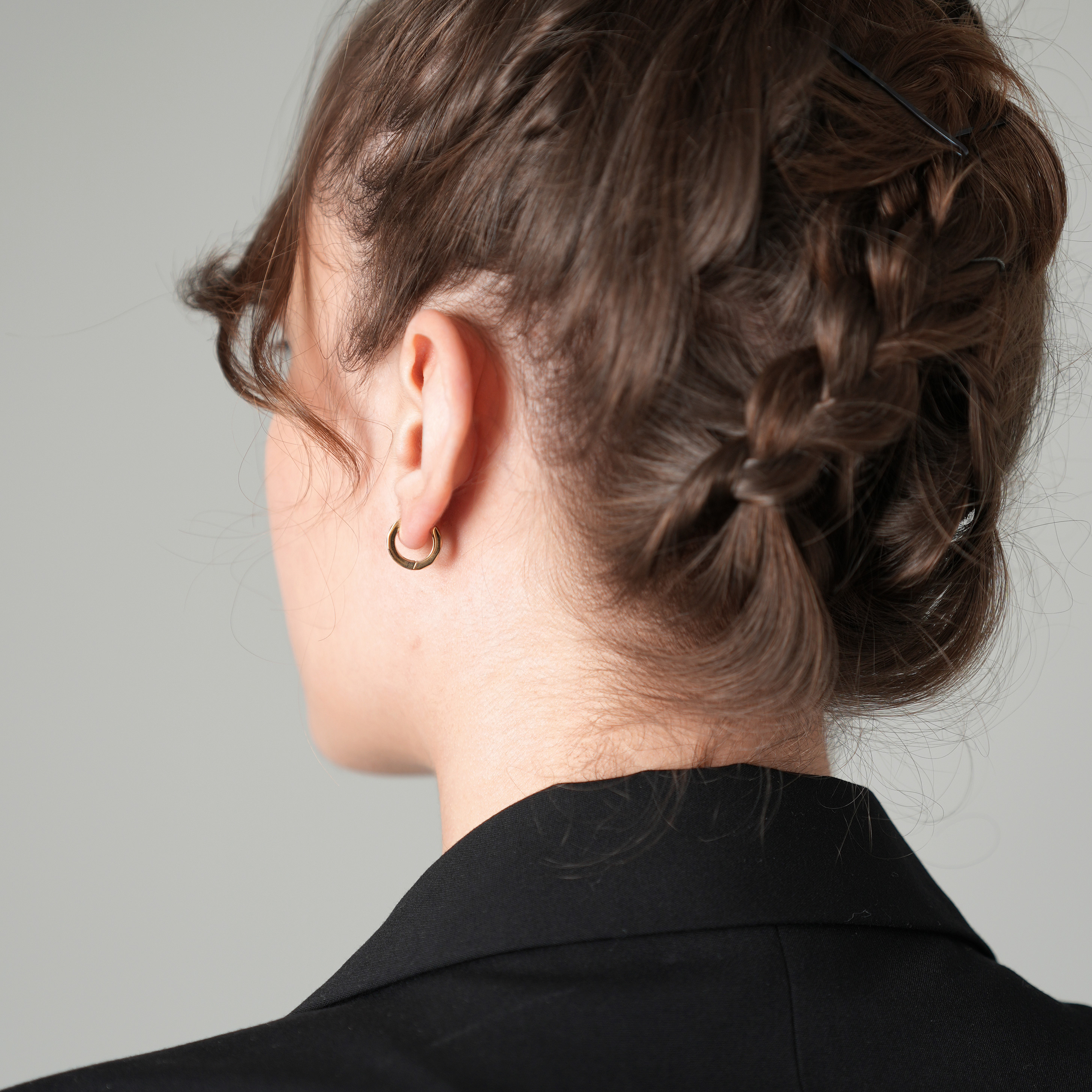 【選べる3色】カッティングフープピアス【片耳用／金属アレルギー対応】