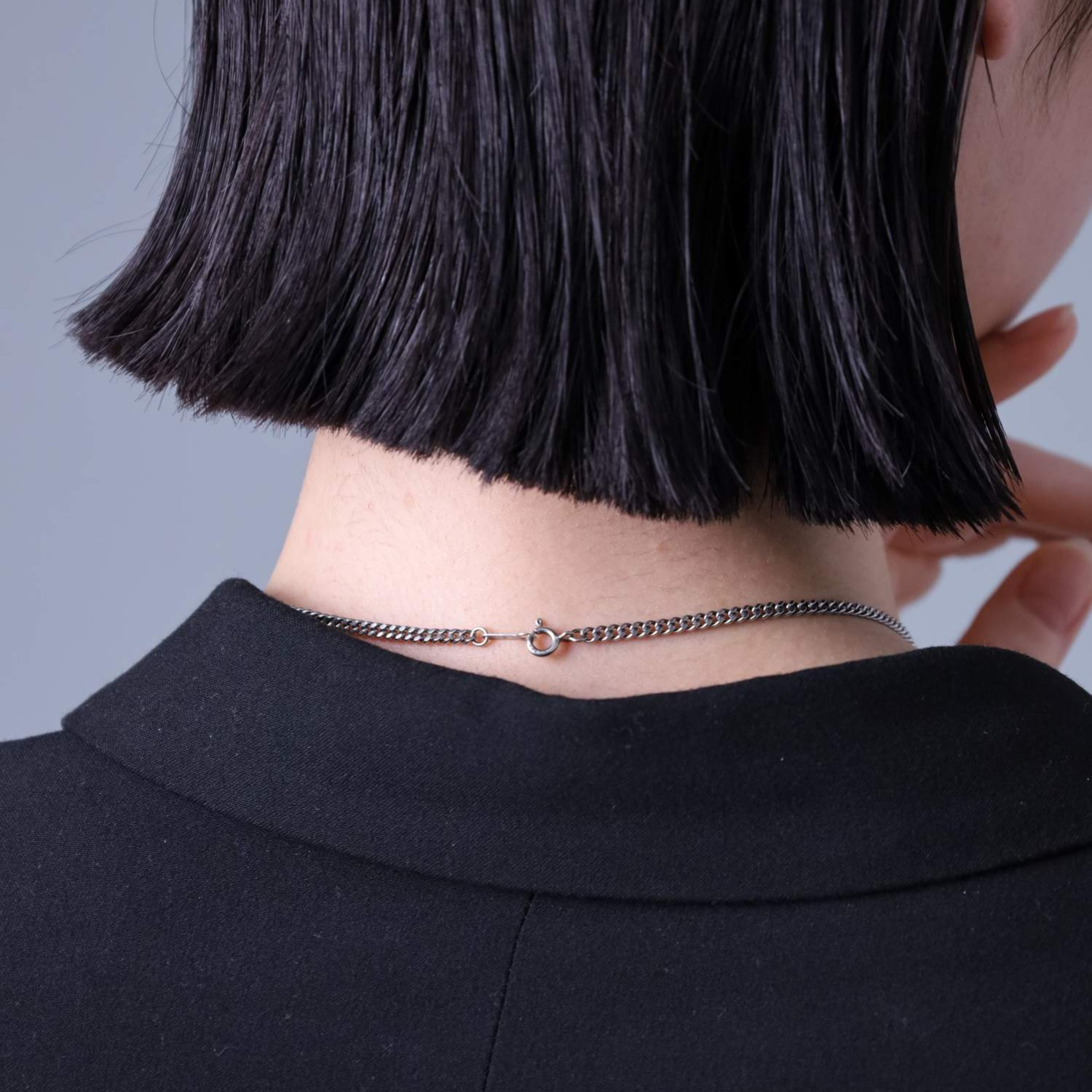 ミディアムシルバーチェーンネックレス【喜平／シルバー925】