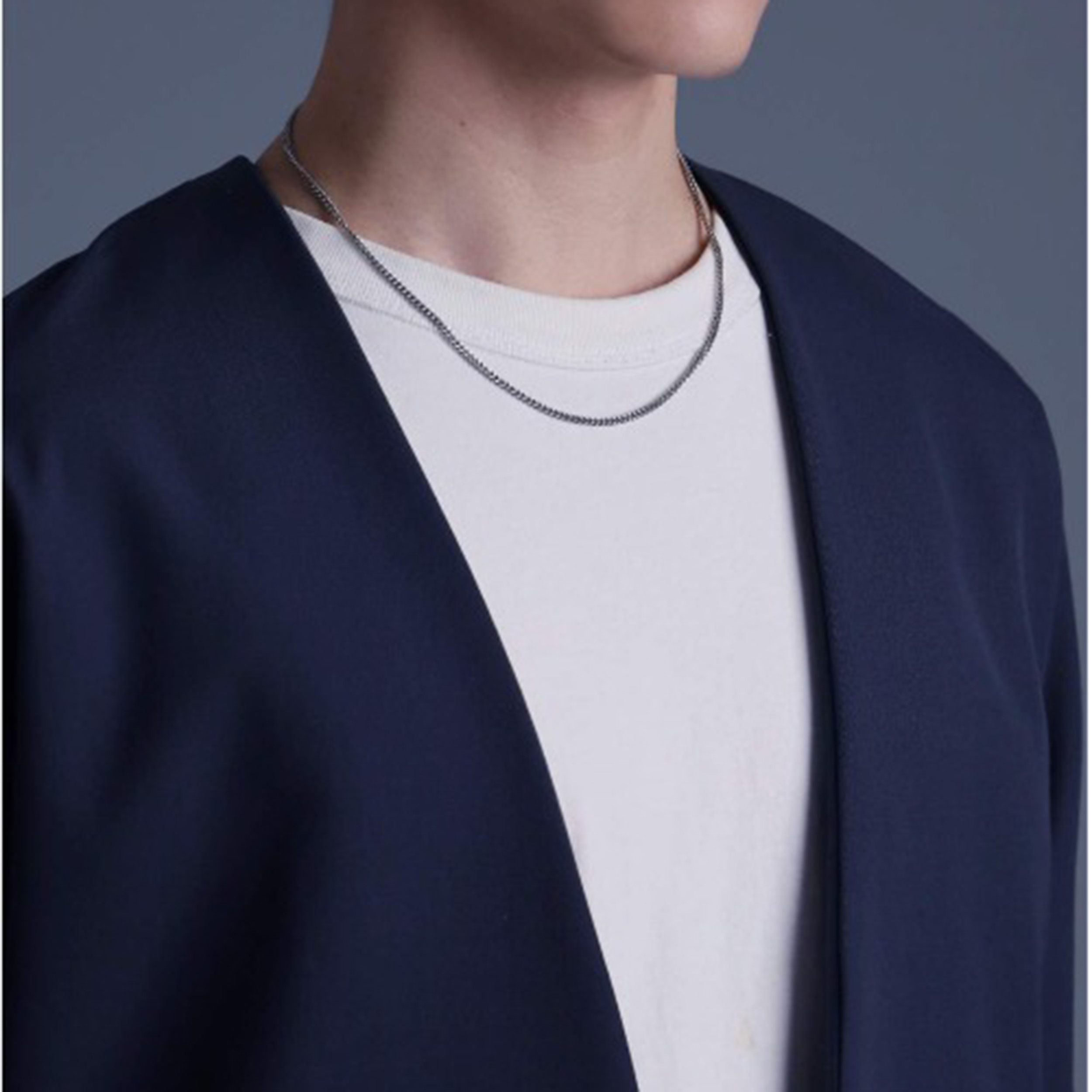 ミディアムシルバーチェーンネックレス【喜平／シルバー925】