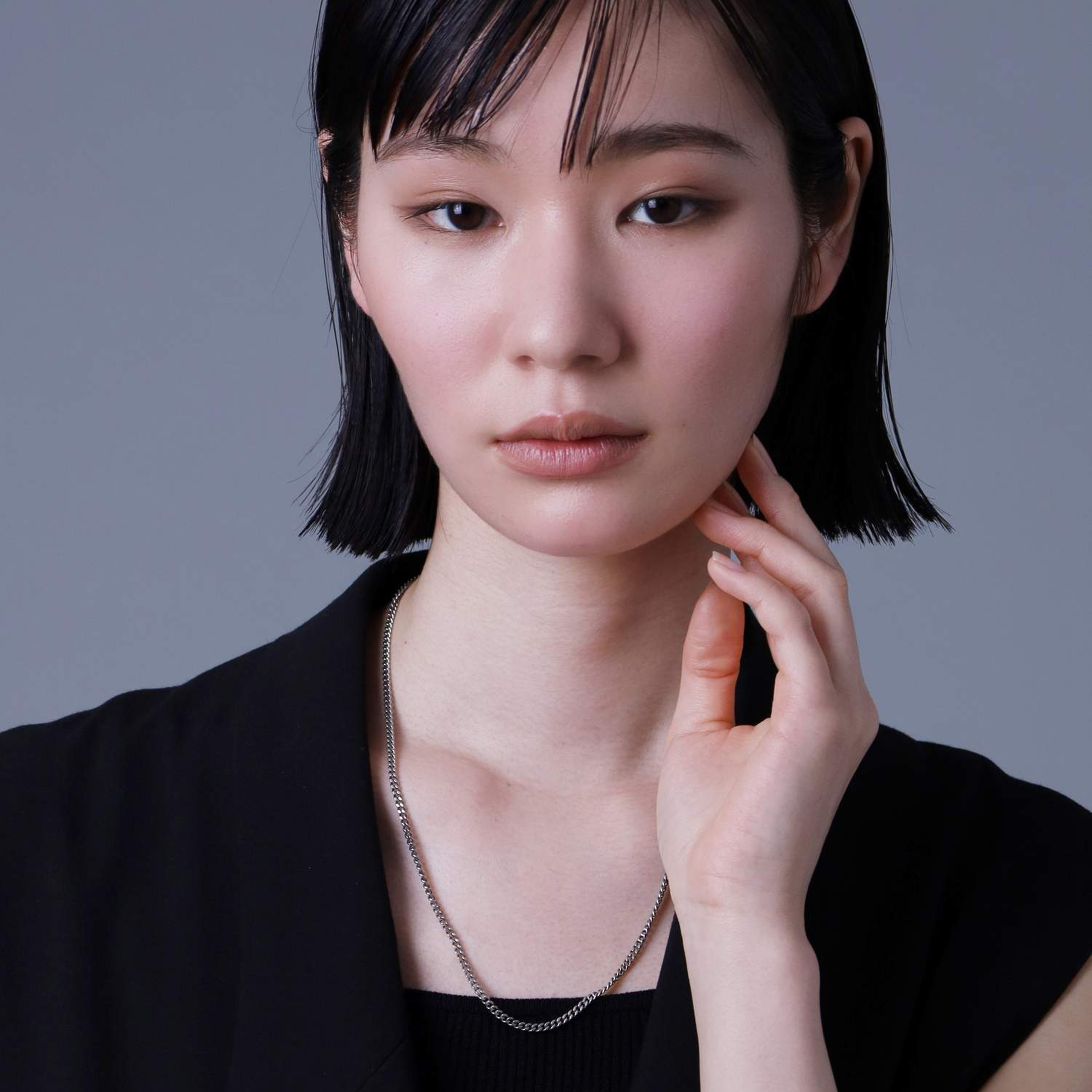 ミディアムシルバーチェーンネックレス【喜平／シルバー925】