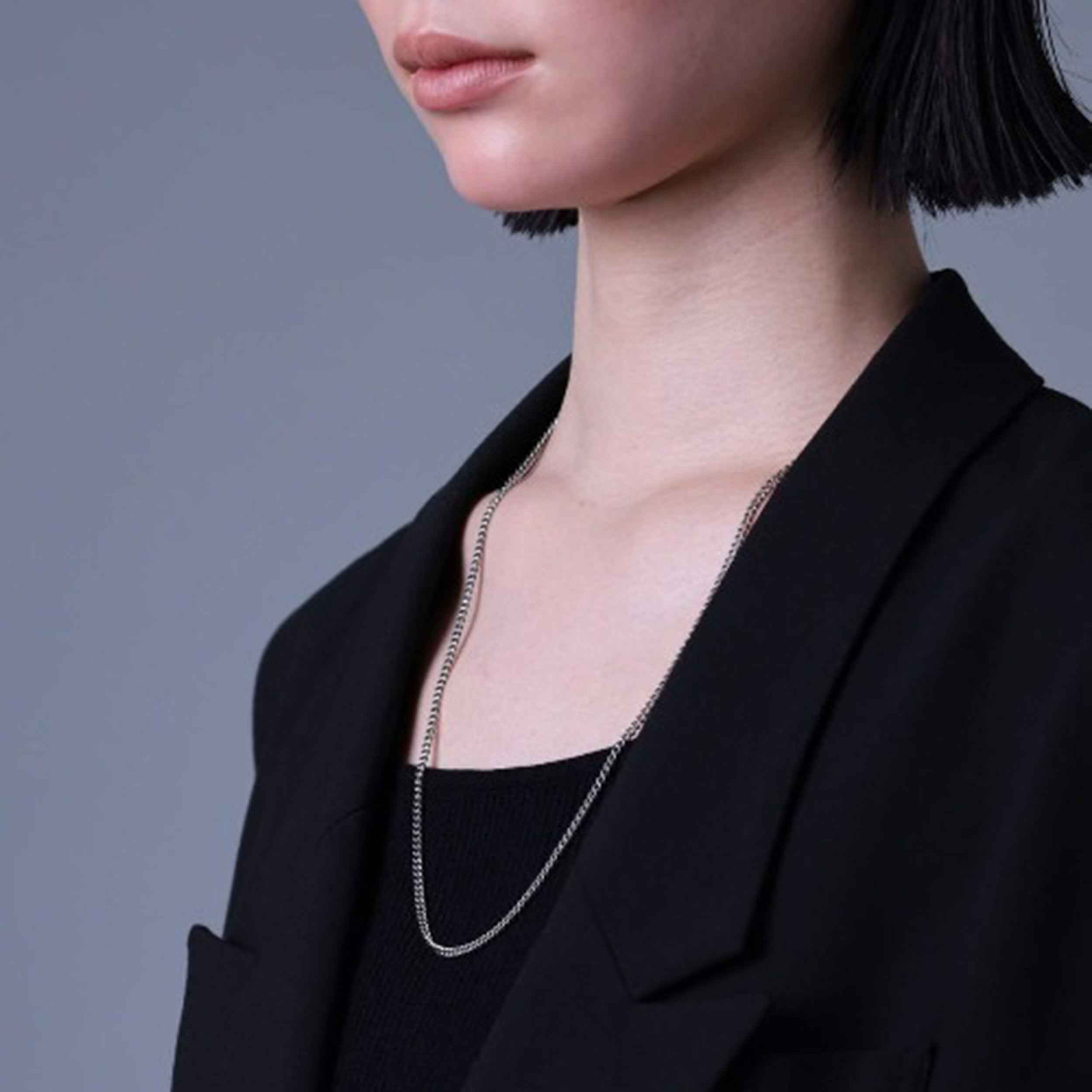 ミディアムシルバーチェーンネックレス【喜平／シルバー925】