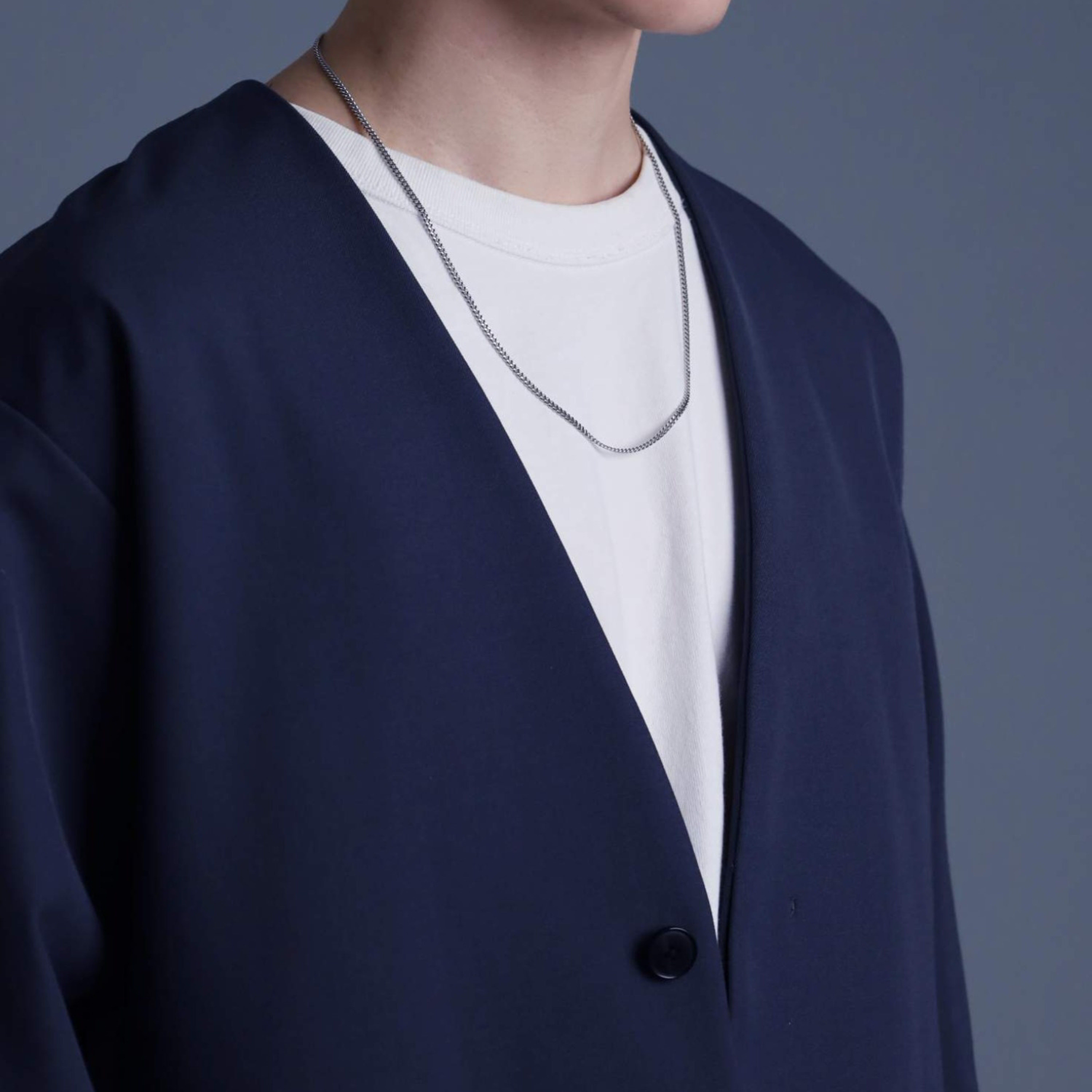 ミディアムシルバーチェーンネックレス【喜平／シルバー925】