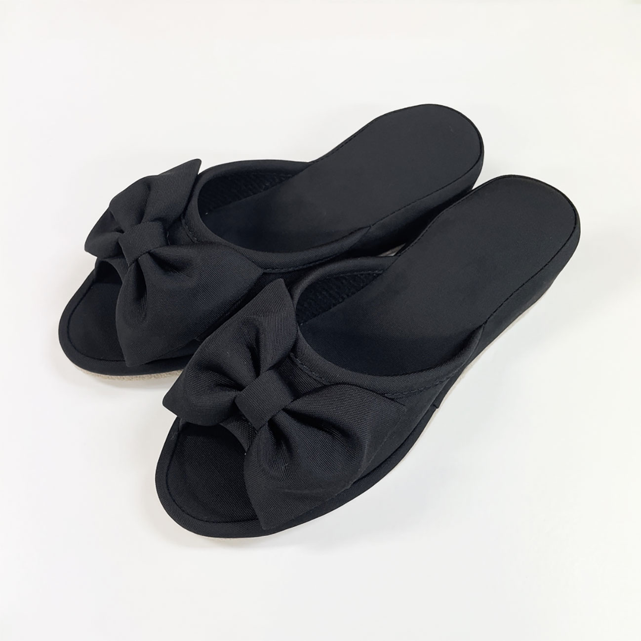 スタイルアップ　リボンヒールスリッパ