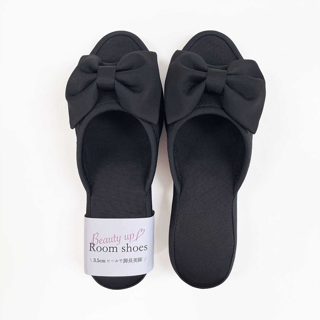 スタイルアップ　リボンヒールスリッパ