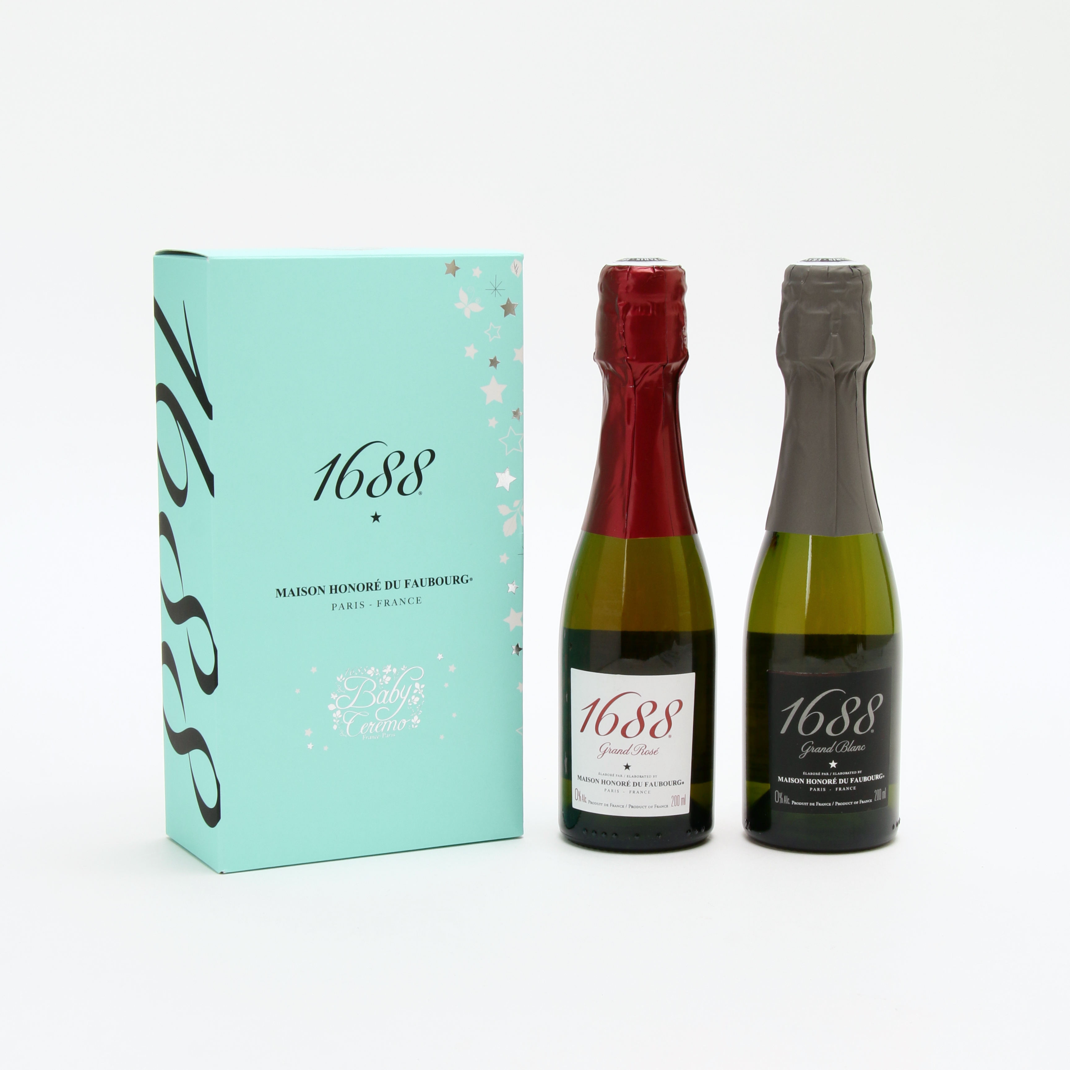 1688 200ml Baby Ceremo (ロゼ&ブラン) 各200ml 箱入 フランス製ノンアルコール・スパークリング