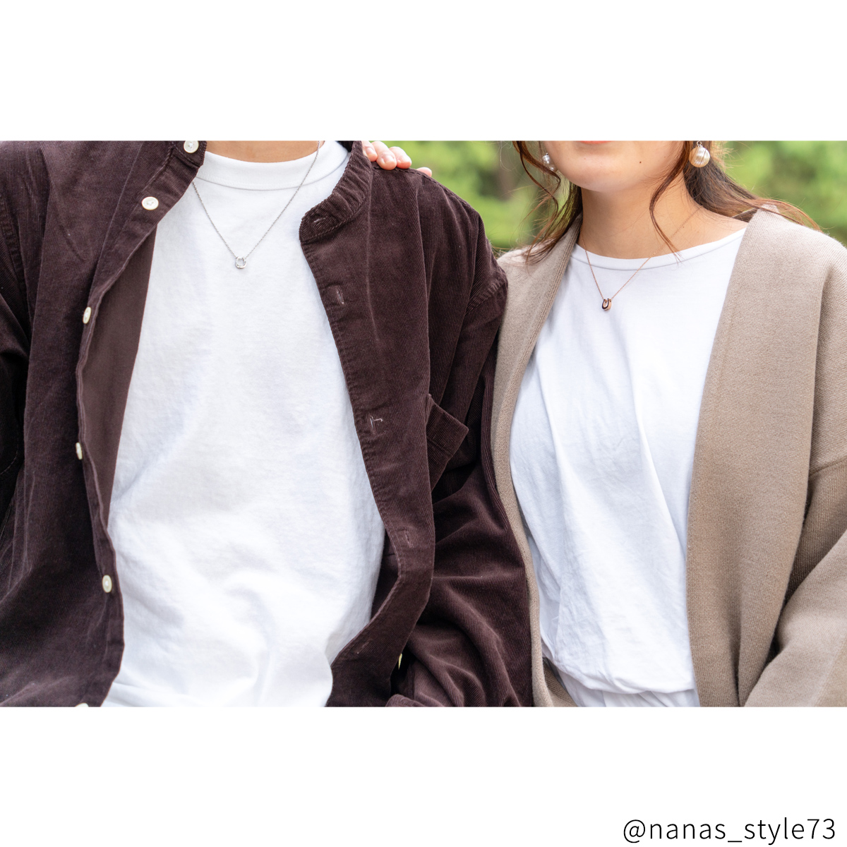 【刻印無料・セミオーダー・ペアでお届け】ホースシューのペアネックレス　opp00056