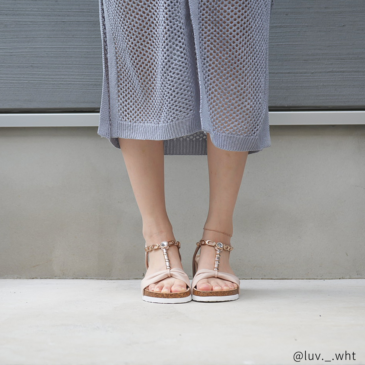 【刻印無料・セミオーダー】タイニービーズのデザインチェーン　ペアアンクレット　klb061