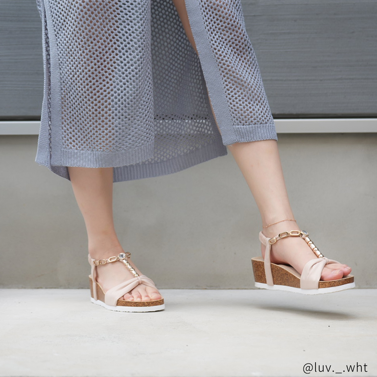 【刻印無料・セミオーダー】タイニービーズのデザインチェーン　ペアアンクレット　klb061