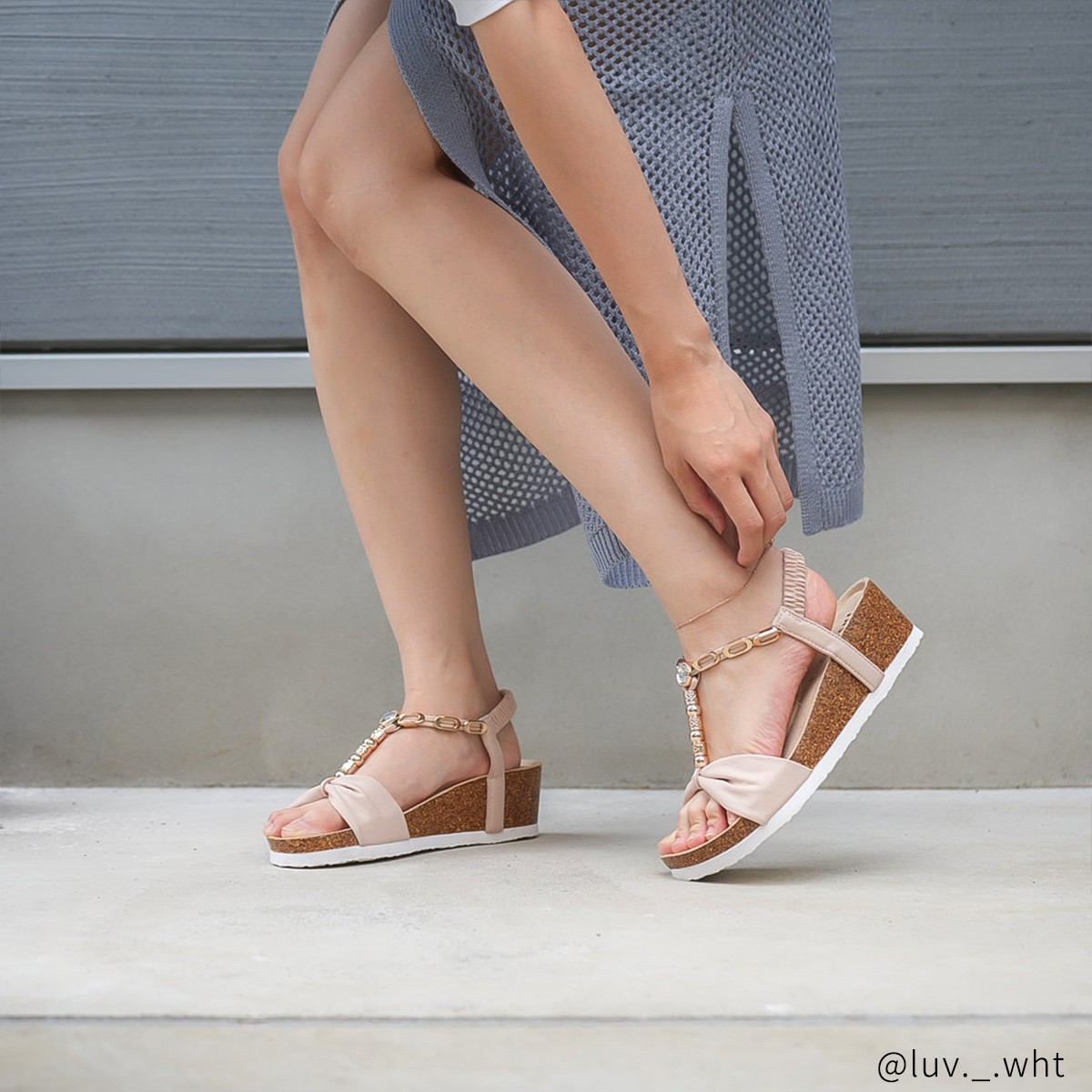 【刻印無料・セミオーダー】タイニービーズのデザインチェーン　ペアアンクレット　klb061