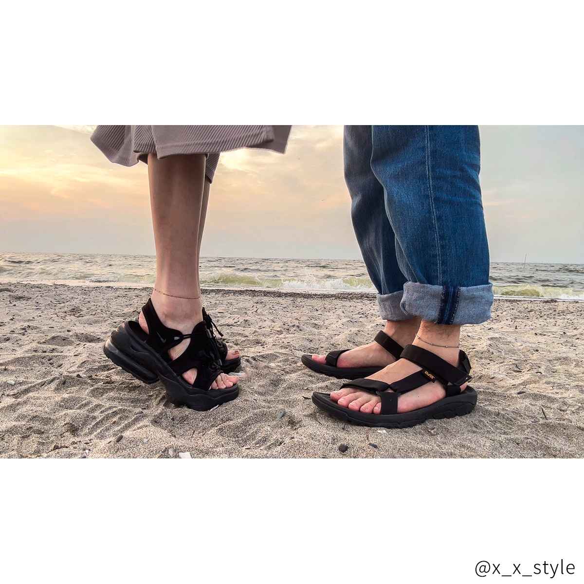 【刻印無料・セミオーダー】タイニービーズのデザインチェーン　ペアアンクレット　klb061