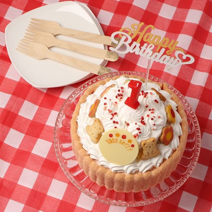 ファーストバースデーケーキ（スマッシュケーキ）2段の立体ケーキ3号×5号