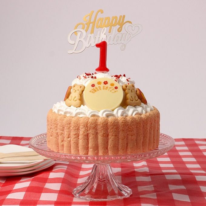 アントステラのケーキプレート5枚組 ファーストバースデーケーキ（スマッシュケーキ）2段の立体ケーキ3号×5