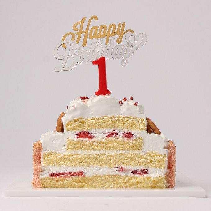 ファーストバースデーケーキ（スマッシュケーキ）2段の立体ケーキ3号×5号
