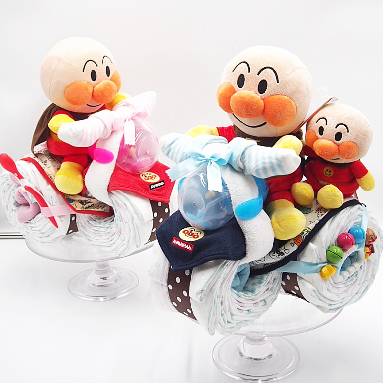 出産祝いギフト！アンパンマンおむつケーキ バイク