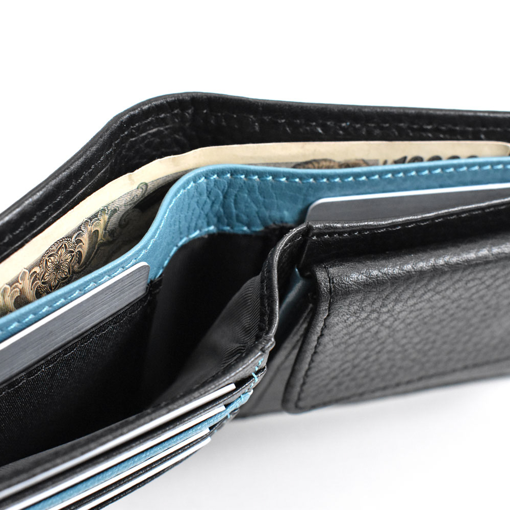 NewPeople メンズ二つ折り財布【本革】