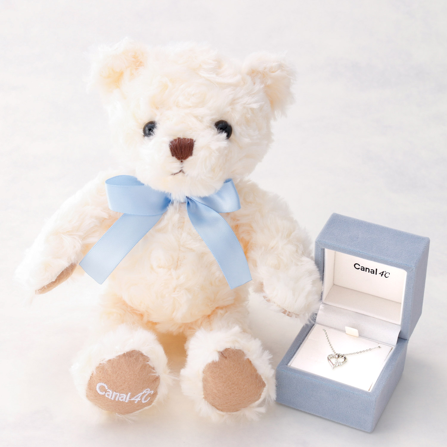 【名入れ】ブランドオリジナルベア&ハートネックレスセット