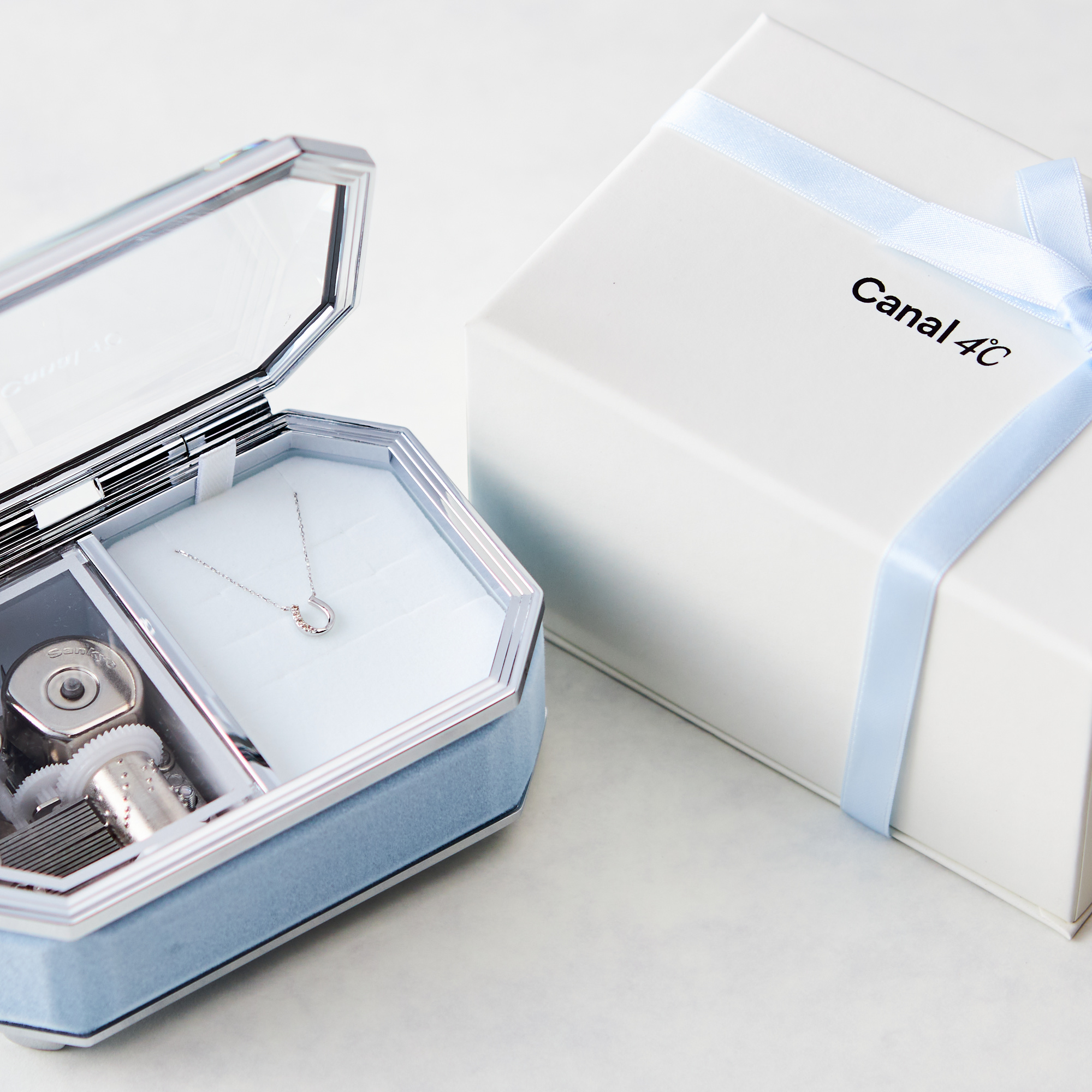 【名入れ】馬蹄ネックレス&オルゴールケースセット