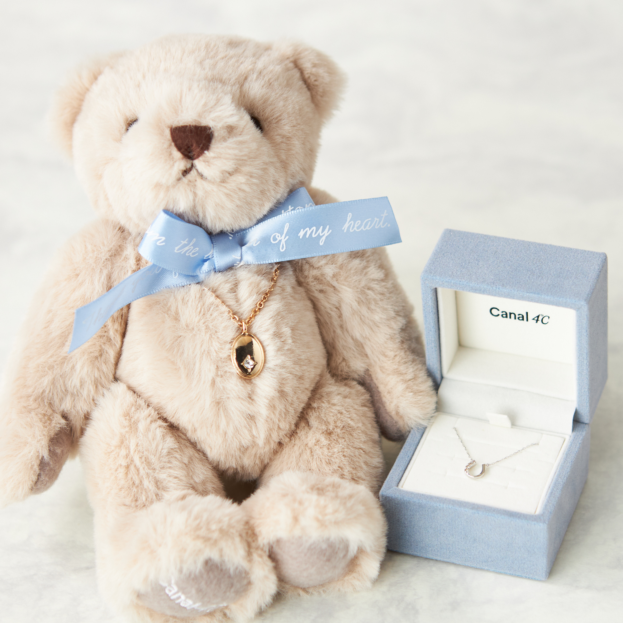 【名入れ】ブランドオリジナルベア&馬蹄ネックレスセット