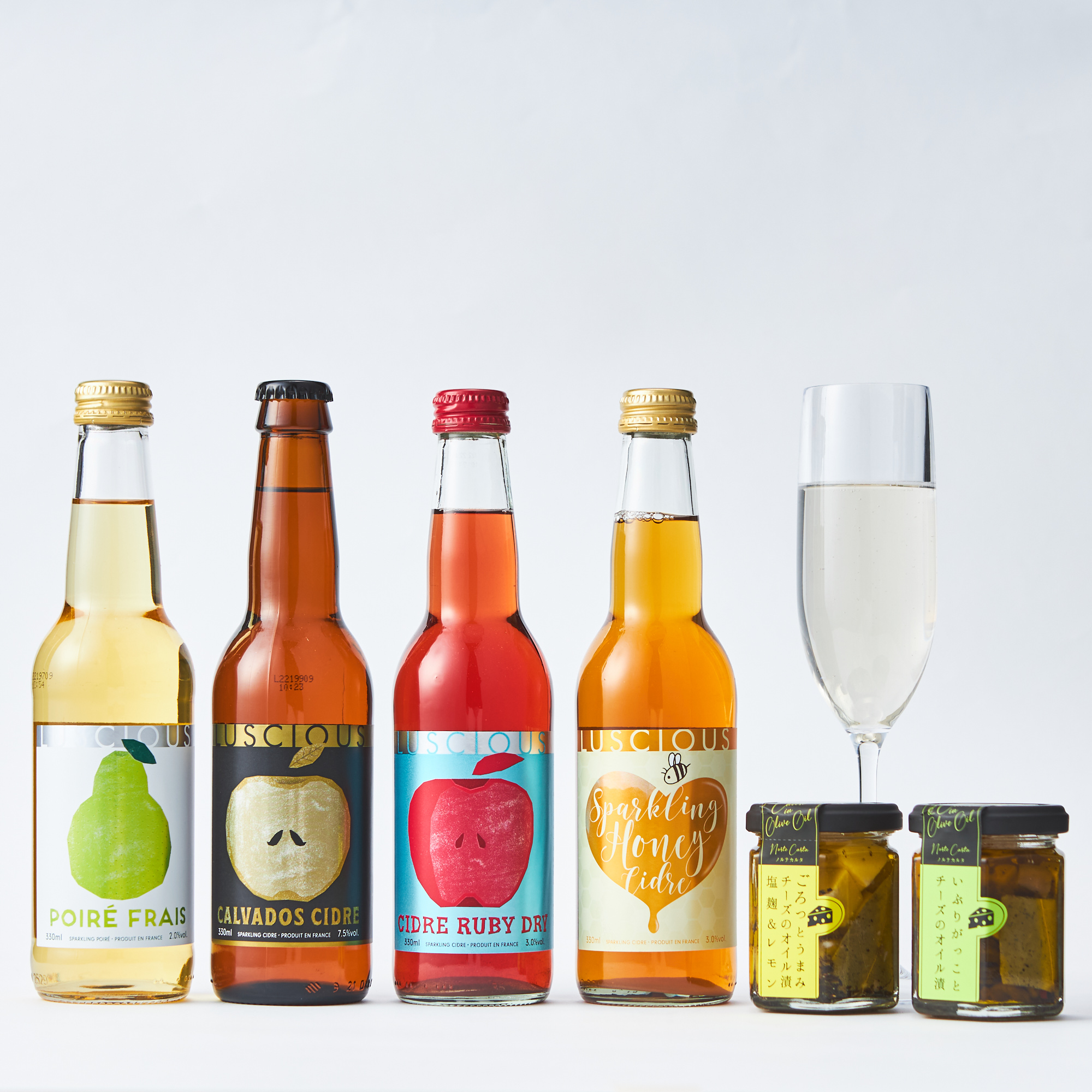 美しく酔うお酒ラシャス4本飲み比べとポップコーンのスイーツセット