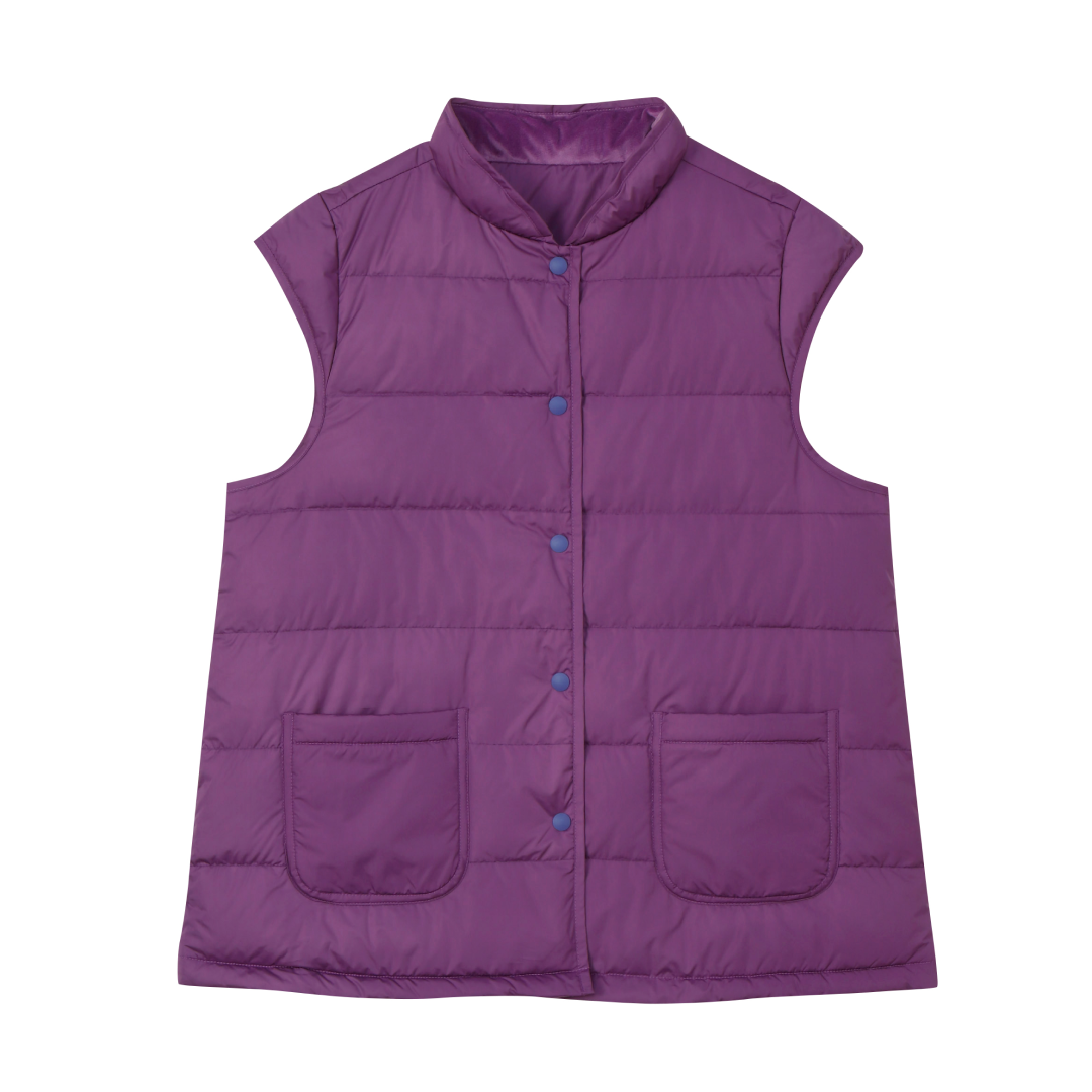 女性用リバーシブル・ダウン入りベスト