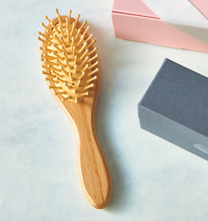 【名入れ/ギフトBOX】木製ブラシ＆ヘアオイルセット