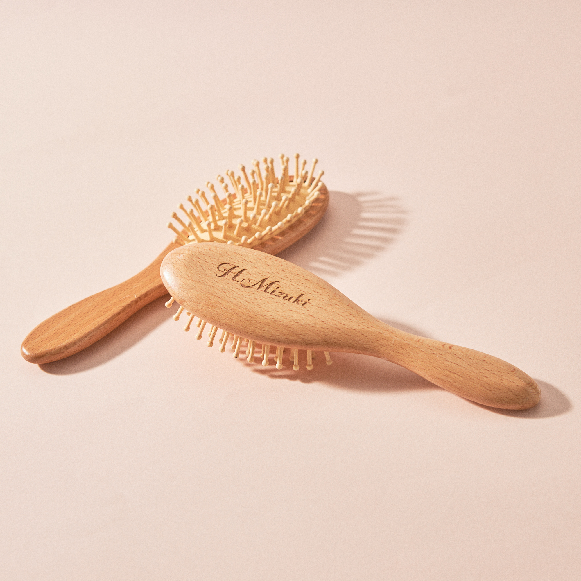 【名入れ/ギフトBOX】木製ブラシ＆ヘアオイルセット