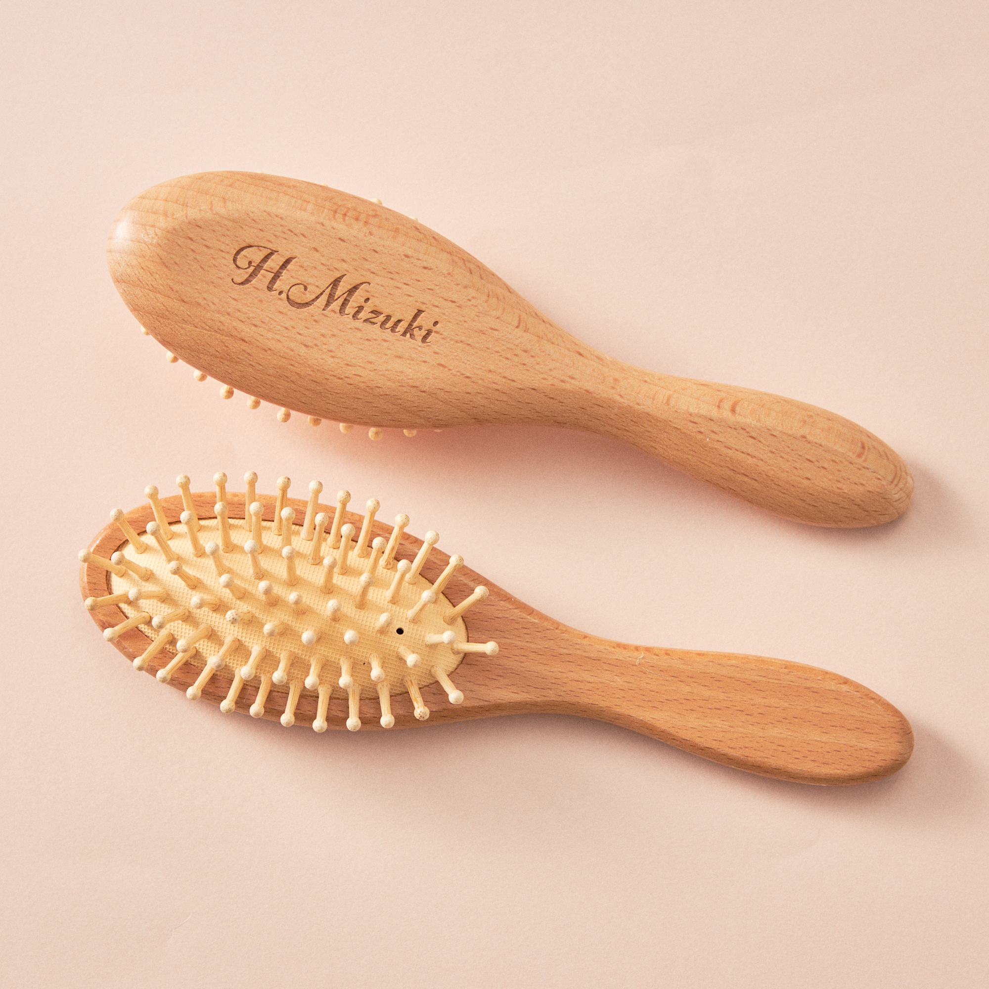 【名入れ/ギフトBOX】木製ブラシ＆ヘアオイルセット