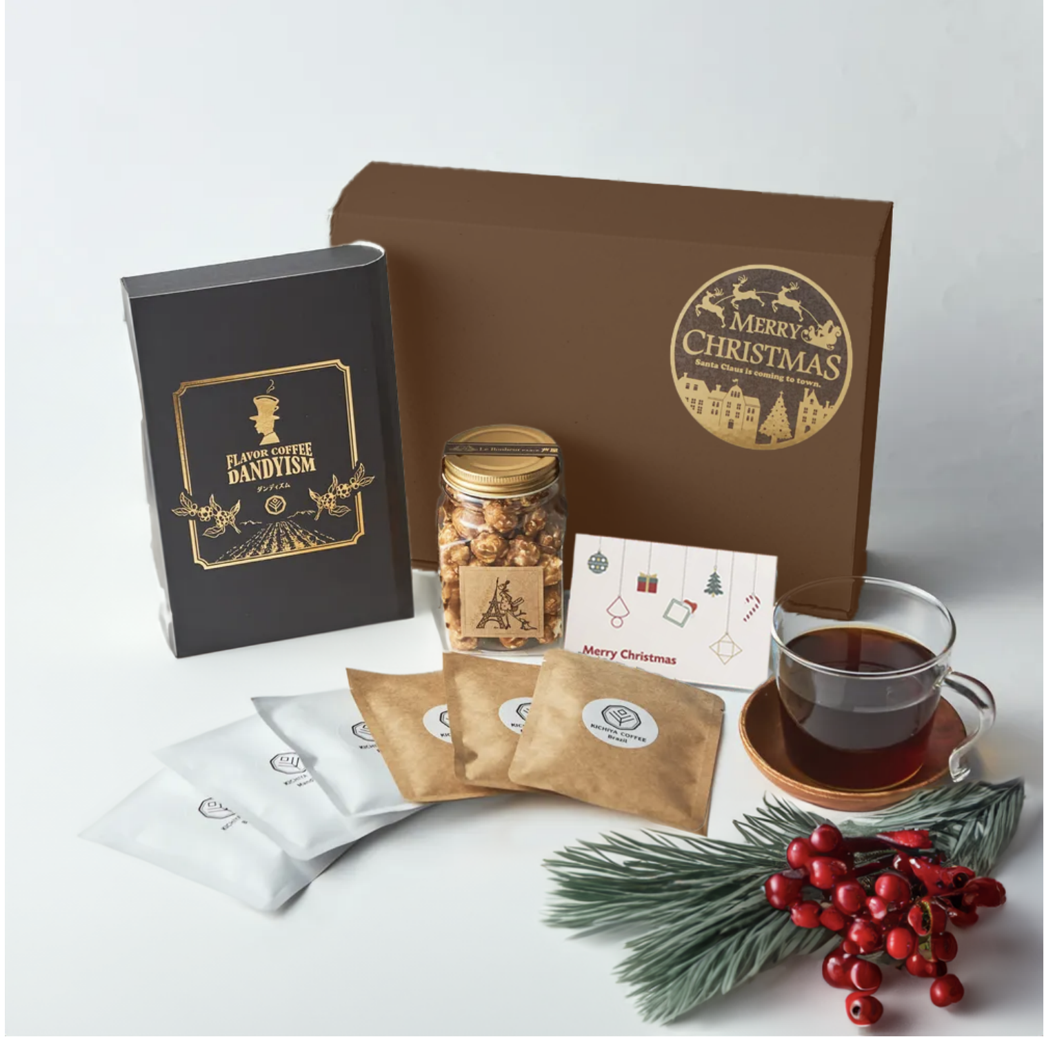 クリスマスボックス付き！ウイスキー香るフレーバーコーヒーと選べるスイーツのセット